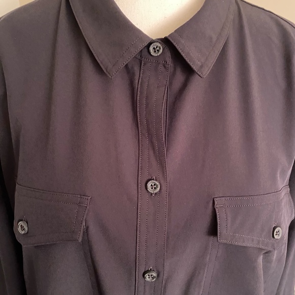 Eddie Bauer Womens Black Classic Fit Button Up Casual Office Shirt- Sz-XL - Picture 2 of 16
